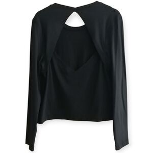 Lululemon Back Up Long Sleeve Open Back Black Light Sweater Medium
